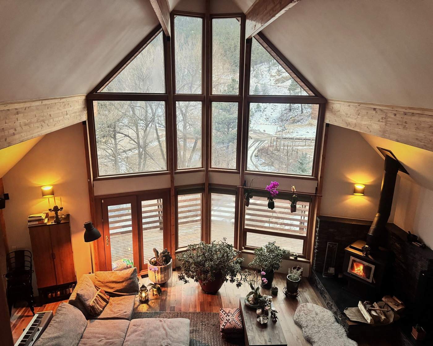 The great room seen from the loft